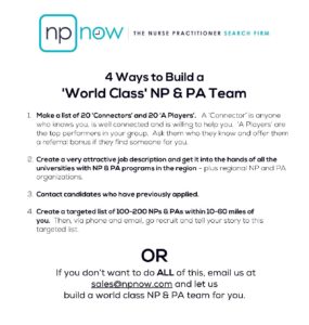 hire a nurse practitioner recruiter